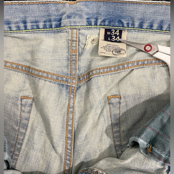 Vintage Abercrombie & Fitch Thrashed Jeans Indie Sleaze Skate Hip Hop Mud Wash - Picture 15 of 17